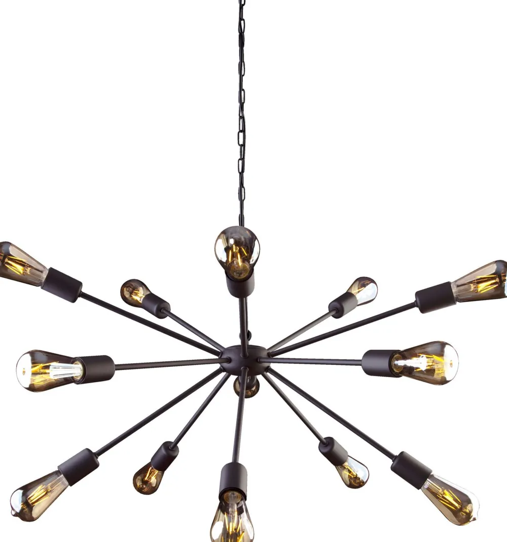 Best Nowodvorski Minimalistische Hängeleuchte in Schwarz Ø77cm 15-flmg