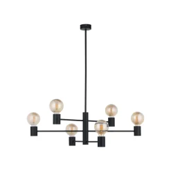 Nowodvorski Minimalistischer Kronleuchter Schwarz Metall H:86cm für* Deckenleuchten|Retro Lampen