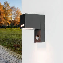 Easylight Moderne Außenwandleuchte mit Bewegungsmelder Grau AALBORG* Moderne Lampen|Moderne Außenleuchten