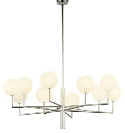 Jupiter Moderne Deckenlampe Glas Nickel G9 10-flammig groß* Deckenleuchten|Bürolampen