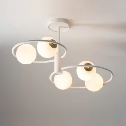 Sigma Moderne Deckenleuchte Glas Metall G9 5-flammig blendarm* Deckenleuchten|Kugellampen