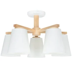 Lamkur Moderne Deckenleuchte Holz 5xE27 Skandinavisch* Deckenleuchten|Flurlampen