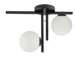 Sigma Moderne Deckenleuchte Schwarz Metall Glas L:45 cm G9* Kugellampen|Moderne Lampen