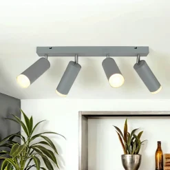 Lamkur Moderne Deckenstrahler Silber lang Aluminium Lampe* Deckenleuchten|Flurlampen