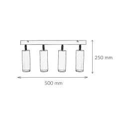 Lamkur Moderne Deckenstrahler Silber lang Aluminium Lampe* Deckenleuchten|Flurlampen