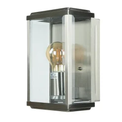 Searchlight Moderne eckige Außenwandleuchte E27 Silber satiniert* Außenwandleuchten|Metall Lampen