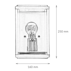 Searchlight Moderne eckige Außenwandleuchte E27 Silber satiniert* Außenwandleuchten|Metall Lampen