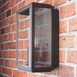 Searchlight Moderne eckige Außenwandleuchte Schwarz* Außenwandleuchten|Rustikale Lampen