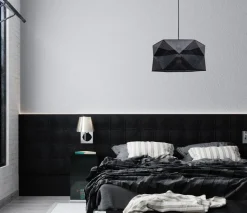 Belis Moderne Hängelampe Stoff blendarm E27 L:70 Schwarz* Wohnzimmerlampen|Stofflampen