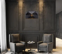 Belis Moderne Hängelampe Stoff blendarm E27 L:70 Schwarz* Wohnzimmerlampen|Stofflampen