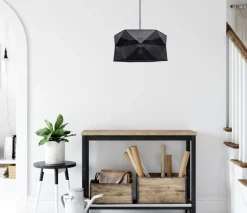 Belis Moderne Hängelampe Stoff blendarm E27 L:70 Schwarz* Wohnzimmerlampen|Stofflampen