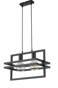 Sigma Moderne Hängeleuchte Schwarz Metall E27 2-flammig* Hängelampen|Moderne Lampen