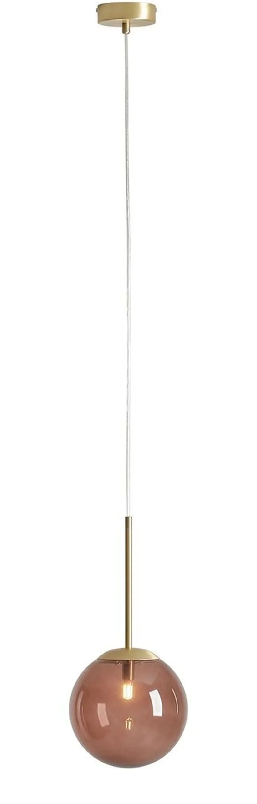 ALDEX Moderne Pendelleuchte Glaskugel Metall G9 Gold Rotbraun* Feuchtraumleuchten|Küchenlampen