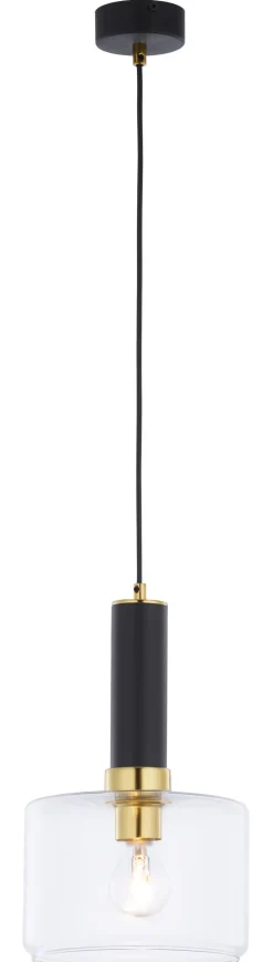 Discount Jupiter Moderne Pendelleuchte Metall Glas Ø20cm rund JENNA