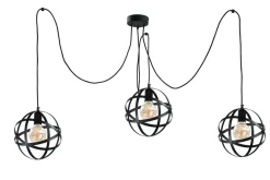 Keter Moderne Pendelleuchte Schwarz 3-flammig flexibel* Hängelampen|Kugellampen