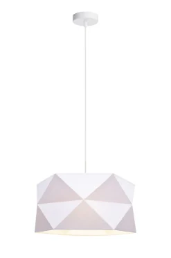 New Belis Moderne Pendelleuchte Stoff blendarm E27 L:70 Weiß