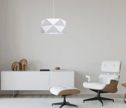 New Belis Moderne Pendelleuchte Stoff blendarm E27 L:70 Weiß