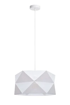 Sale Belis Moderne Pendelleuchte Stoff blendarm E27 L:70 Weiß Gold