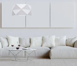 Sale Belis Moderne Pendelleuchte Stoff blendarm E27 L:70 Weiß Gold