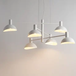 Sigma Moderne Pendelleuchte Weiß Metall E14 B:90 cm groß* Hängelampen|Esszimmer Lampen