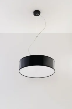 Clearance Sollux Moderne runde Pendelleuchte in Schwarz