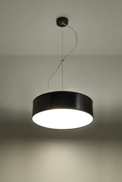 Clearance Sollux Moderne runde Pendelleuchte in Schwarz