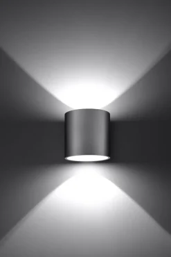 Hot Sollux Moderne runde Wandleuchte RODA grau