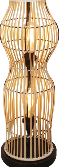 Online Eco-Light Moderne Stehlampe Bambus Natur Schwarz E27 60 cm 2-flmg