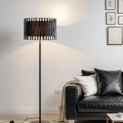 Sale TK Lighting Moderne Stehlampe Schwarz Metall rund 145 cm