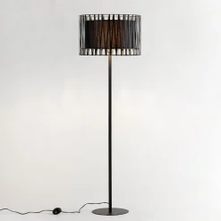 Sale TK Lighting Moderne Stehlampe Schwarz Metall rund 145 cm