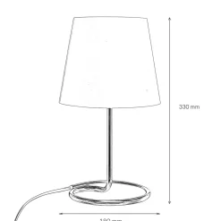 Best Easylight Moderne Tischlampe Stoff Grau Metall 33 cm elegant E14