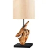 Invicta Interior Moderne Tischleuchte blendarm Stoff Holz E27 58 cm groß* Tischlampen|Schlafzimmer Lampen