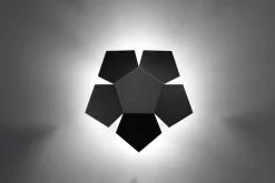 Sollux Moderne Wandlampe Schwarz Lichteffekt Metall dekorativ* Wandleuchten|Flurlampen