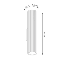 Sale Sollux Moderne Wandlampe Up Down H: 30 cm Rot GU10 2-flammig Alu