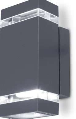 Eco-Light Moderne Wandlampe Up Down Anthrazit IP44 GU10 B:11 cm* Moderne Außenleuchten|Außenwandleuchten