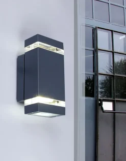 Eco-Light Moderne Wandlampe Up Down Anthrazit IP44 GU10 B:11 cm* Moderne Außenleuchten|Außenwandleuchten