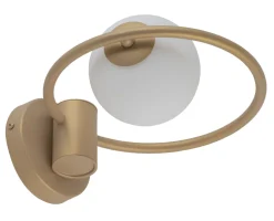 Sigma Moderne Wandleuchte Gold Glas Kugel B:25 cm G9 blendarm