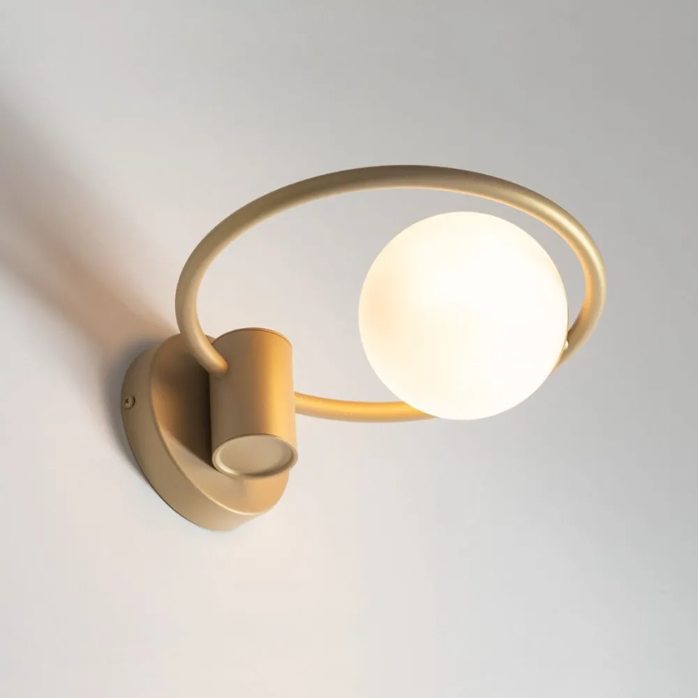 Sigma Moderne Wandleuchte Gold Glas Kugel B:25 cm G9 blendarm