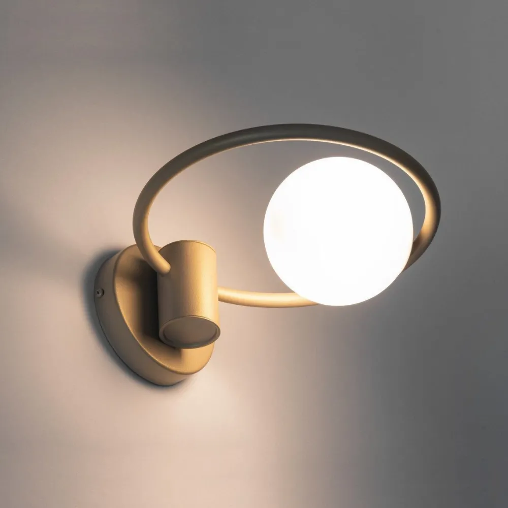 Sigma Moderne Wandleuchte Gold Glas Kugel B:25 cm G9 blendarm