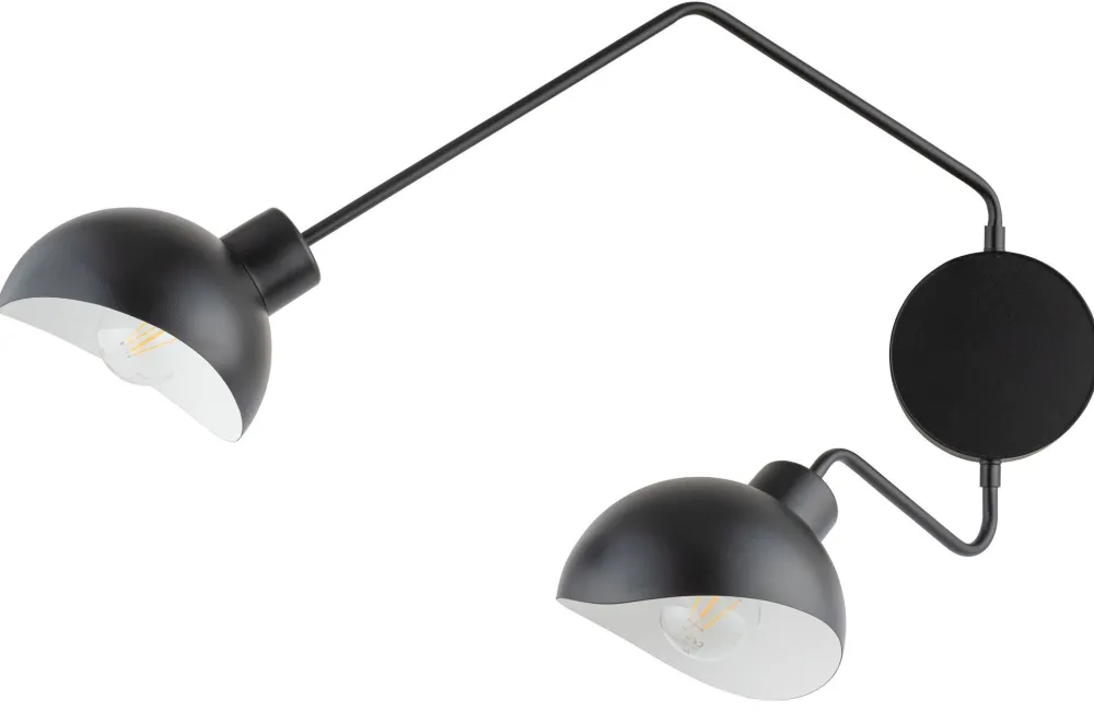 Sigma Moderne Wandleuchte Metall Schwarz Weiß E27 2-flammig* Wandleuchten|Küchenlampen