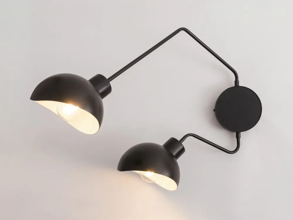 Sigma Moderne Wandleuchte Metall Schwarz Weiß E27 2-flammig* Wandleuchten|Küchenlampen