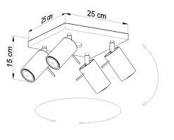 Sollux Moderner Spot Grau Stahl flexibel GU10 ETNA* Deckenleuchten|Flurlampen