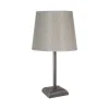 Clearance Giovanni Battista Nachttischlampe E27 Messing Stoff 35 cm in Bronze matt Beige