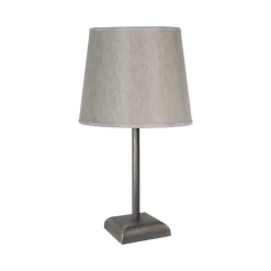 Clearance Giovanni Battista Nachttischlampe E27 Messing Stoff 35 cm in Bronze matt Beige