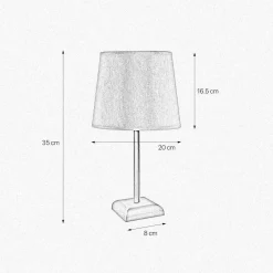 Clearance Giovanni Battista Nachttischlampe E27 Messing Stoff 35 cm in Bronze matt Beige