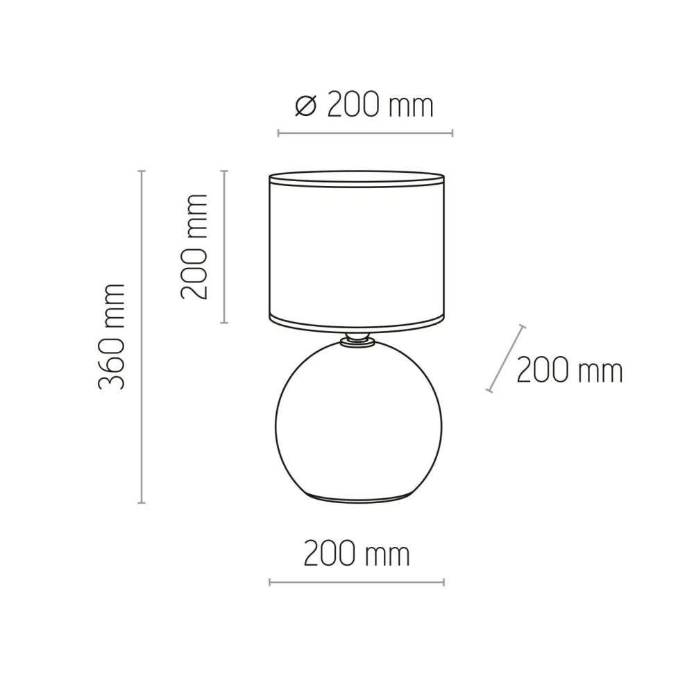 TK Lighting Nachttischlampe Glas Stoff Grau Graphit E27 36 cm* Glaslampen|Stofflampen