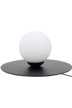Discount Belis Nachttischlampe Glaskugel blendarm E27 15 cm in Schwarz