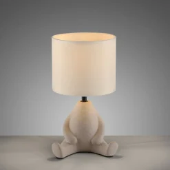 Clearance Just Light NachtTischlampe Keramik Stoff sitzendes Männchen 32 cm