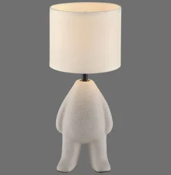 Just Light NachtTischlampe Keramik Stoff Teddy 38 cm E27 blendarm* Wohnzimmerlampen|Schlafzimmer Lampen