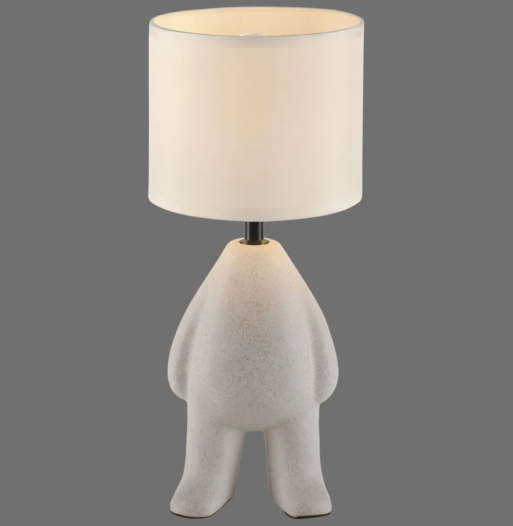 Just Light NachtTischlampe Keramik Stoff Teddy 38 cm E27 blendarm* Wohnzimmerlampen|Schlafzimmer Lampen